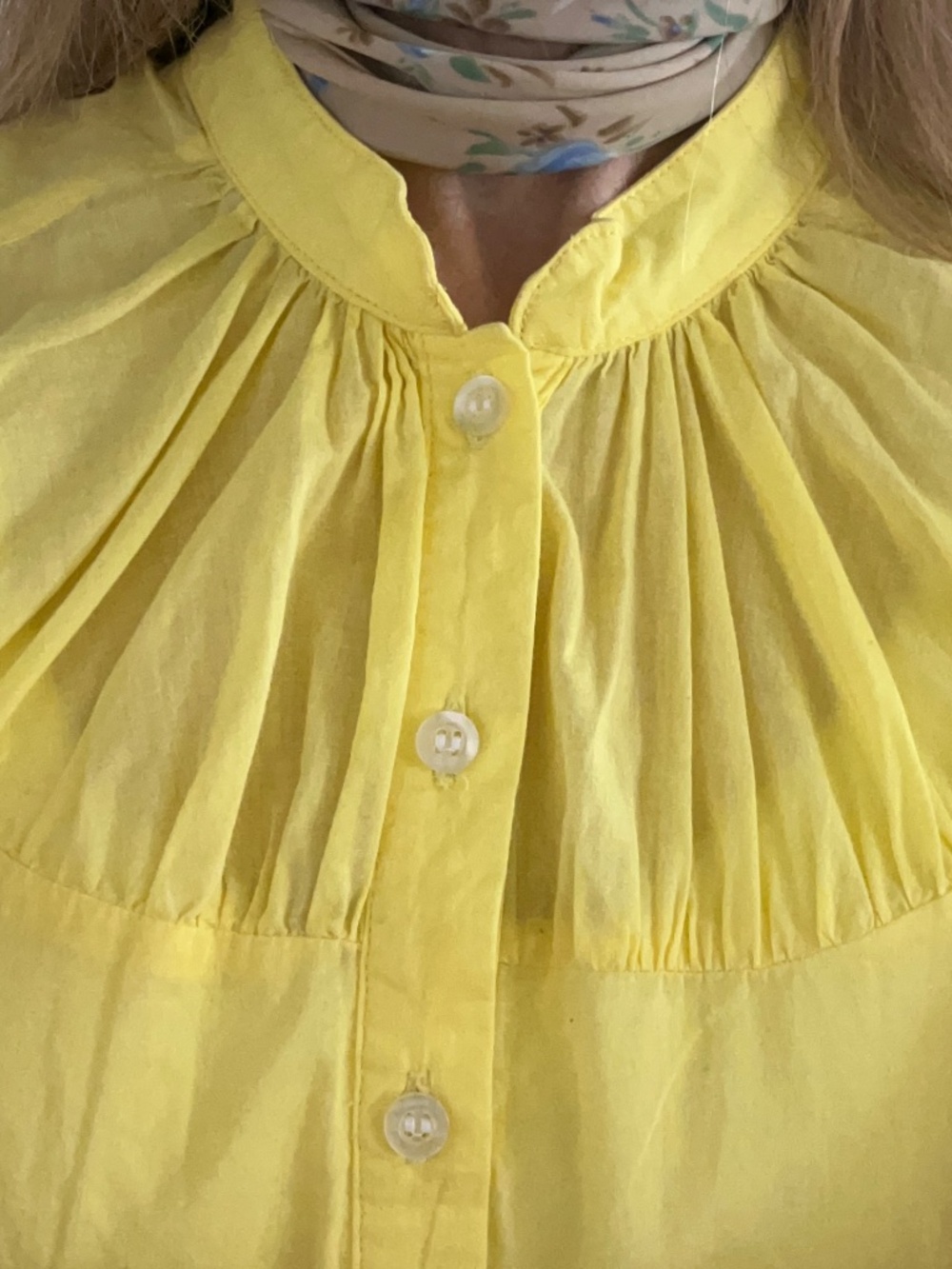 Y2K Rouched Romy Cap Sleeve Yellow Top - Medium - Picture 9 of 10